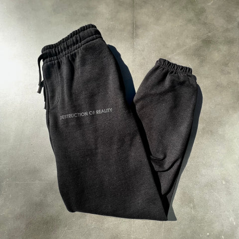 'Destruction Of Reality" Trap Fashion Black Out Sweatpants