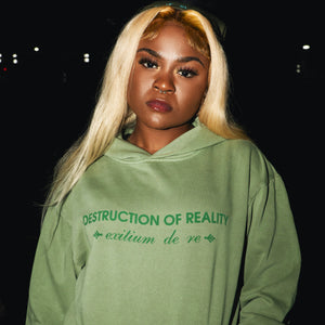 "Destruction Of Reality" Trap Fashion Olive Hoodie