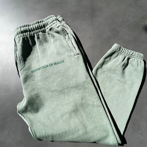 'Destruction Of Reality" Trap Fashion Olive Sweatpants