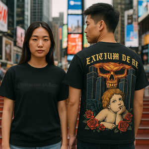 Destruction Of Reality “City of Angels 3.0” Heavyweight Glow-in-the-Dark Graphic Streetwear T-Shirt